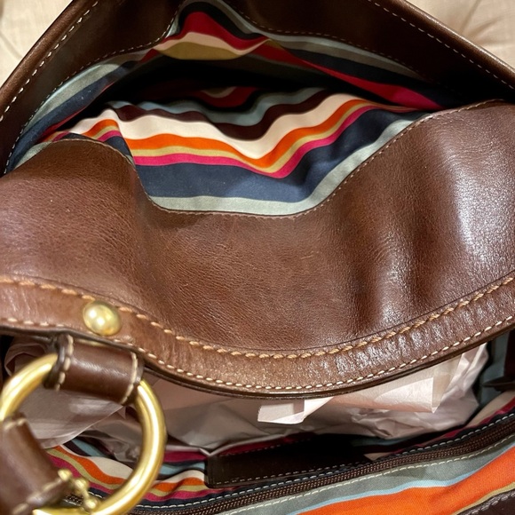 Authentic Coach Lily Legacy Turn Lock Brown Leather Tote Shoulder Bag NICE - Picture 5 of 12